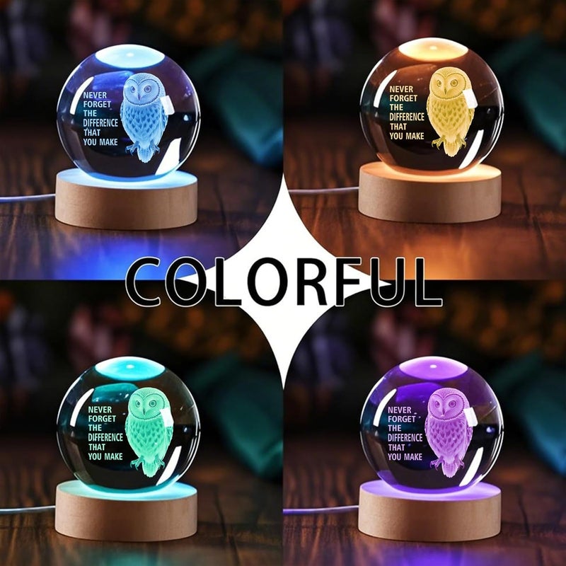 YouerCrystal هدايا البوم للنساء، هدايا شكر للنساء والرجال، هدية تقاعد للزملاء، هدية معلم، كرة كريستال البوم لعيد الهالوين 60 مم كوزن ورق - Image 2